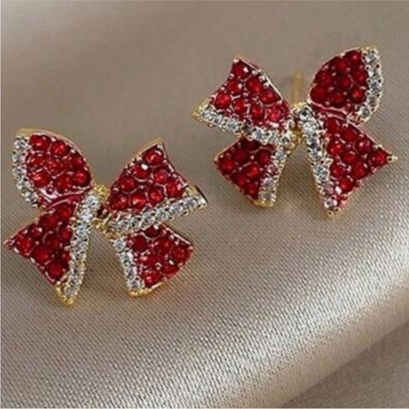 Fashion Elegant Bowknot Design Ear Studs red
Rhinestones earrings NWT - Picture 1 of 3